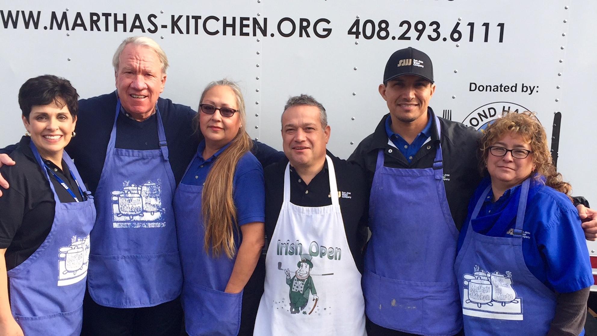 SJW employees in front of Martha's Kitchen truck