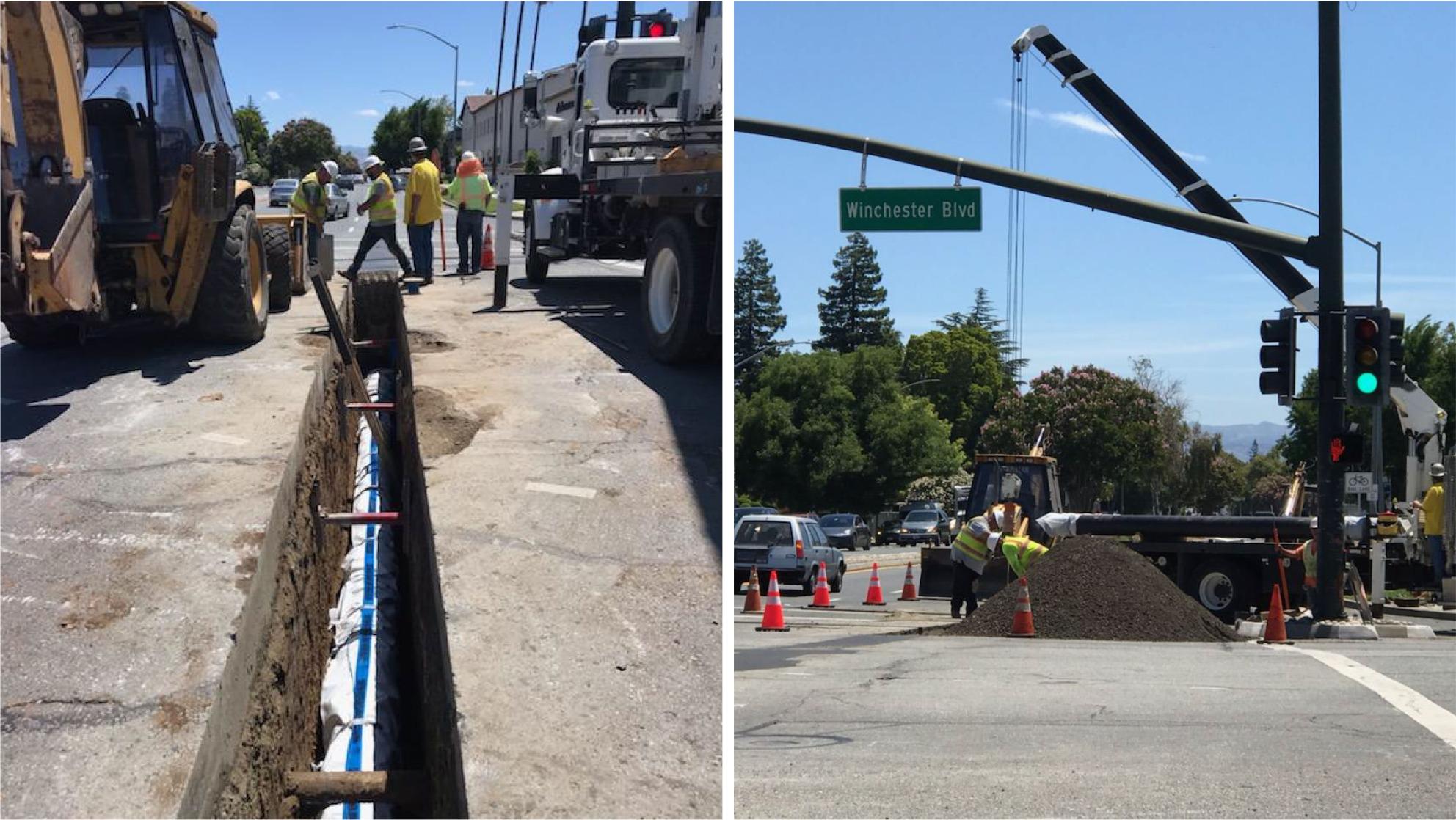 Construction work on Hamilton Ave