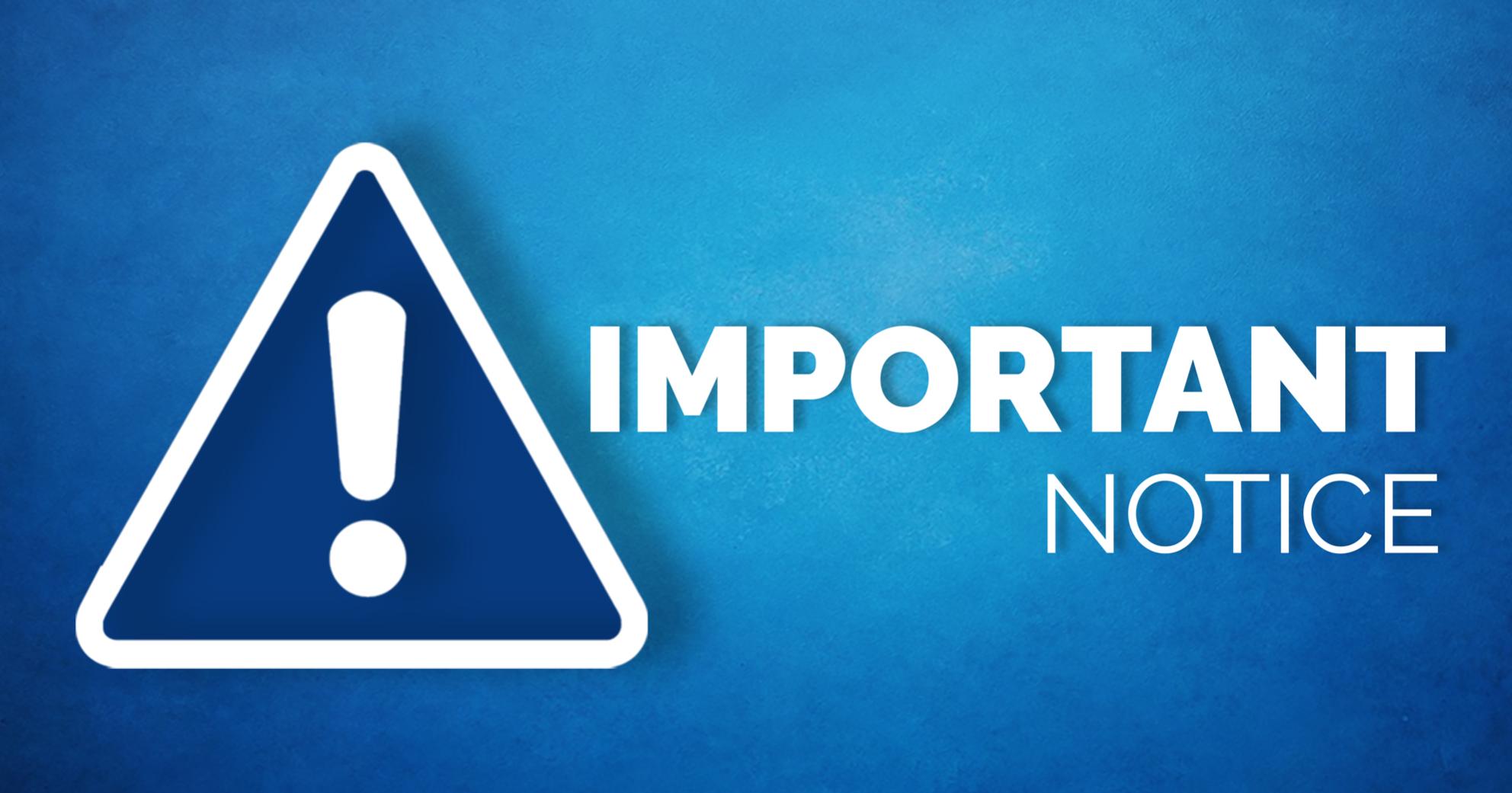 important notice grpahic with exclamation point