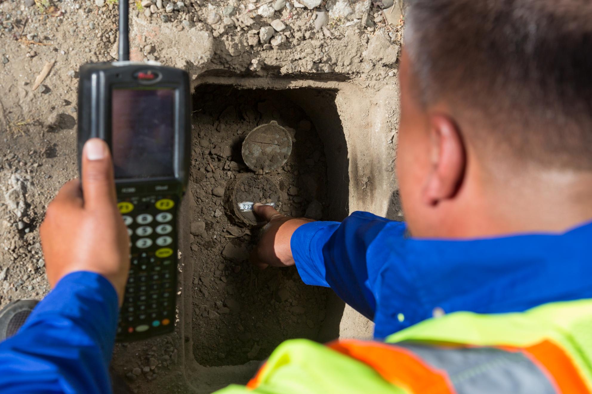 San Jose Water Crew Member Reading Water Meter