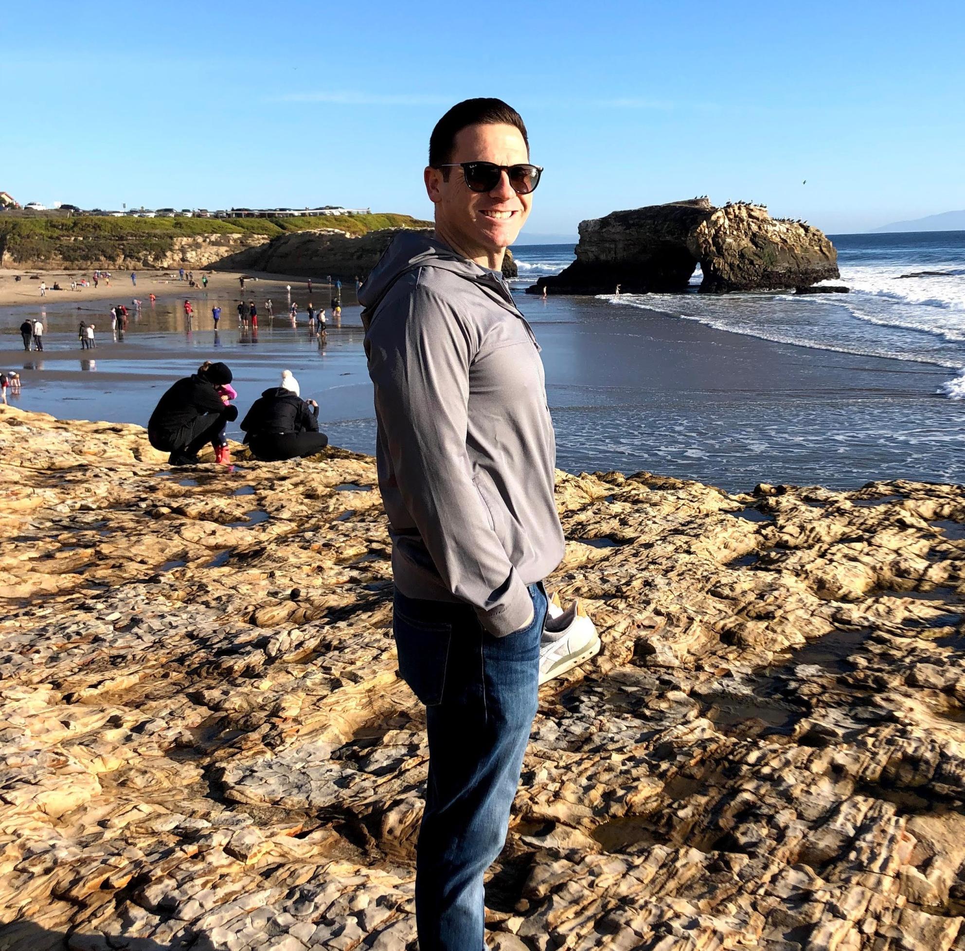 Colby Sneed on a beach