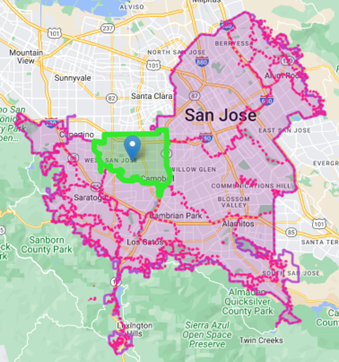 Map of impacted service area to treatment change