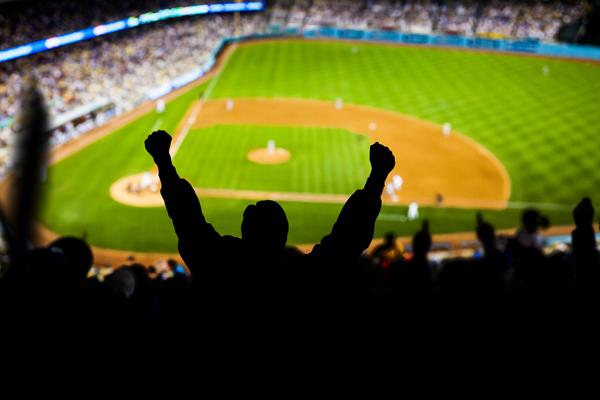 Baseball game silhouette